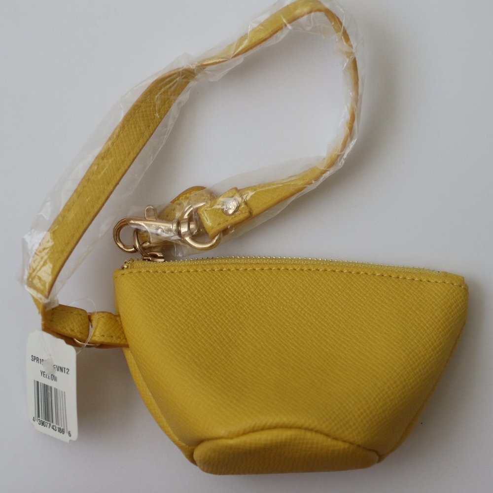 Yellow Wristlet Zip Bag Neiman Marcus Mini New